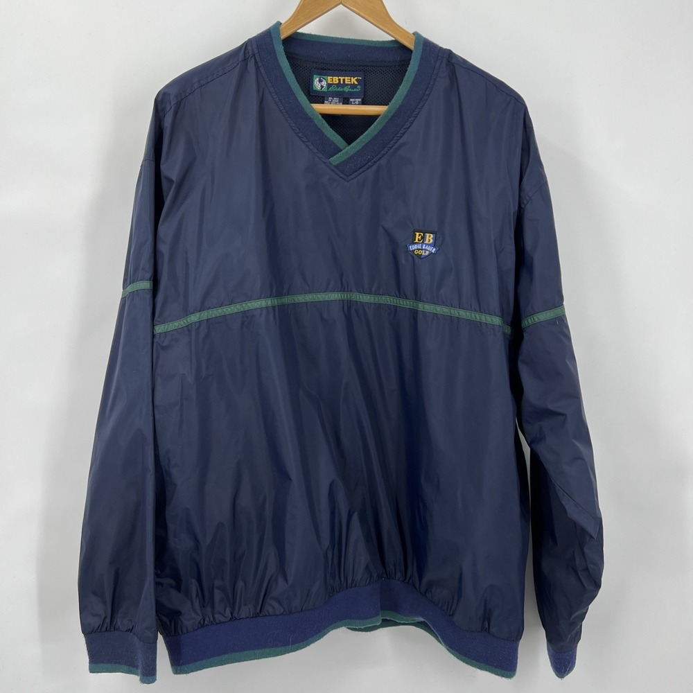 Vintage EBTek Eddie Bauer Windbreaker Golf Pullover‎ Jacket Mens Lg EUC